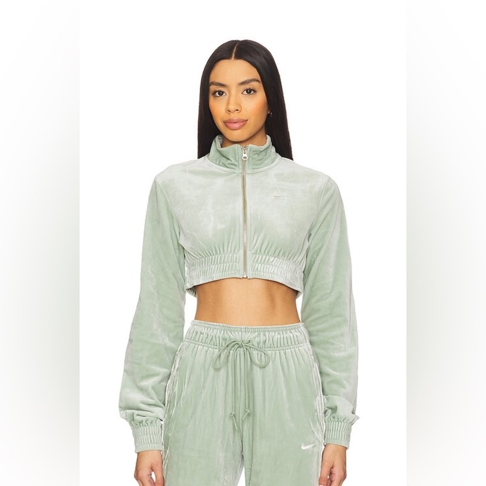 NWT Nike Velour Full-zip Top in Jade Horizon & Sail